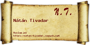 Nátán Tivadar névjegykártya